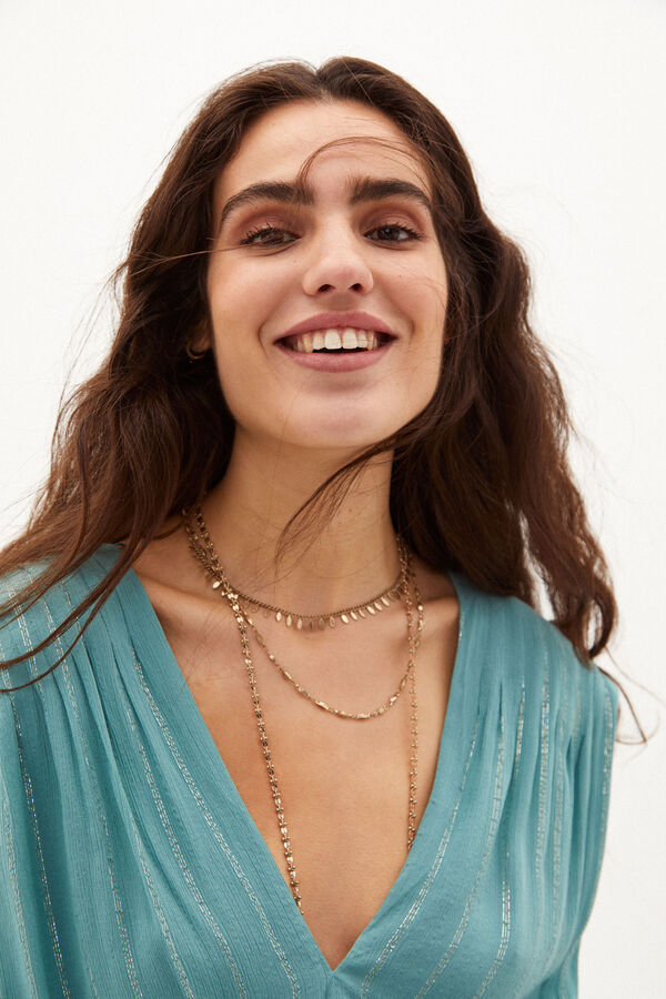 Hoss Intropia Leandra. Vestido midi con lurex Azul