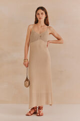 Hoss Intropia Nora. Vestido de al&ccedil;as em malha. Ecru