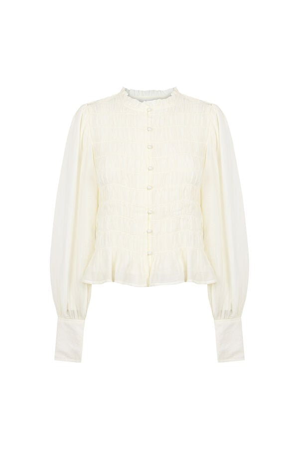 Hoss Intropia Camino. Blusa rom&aacute;ntica Marfil