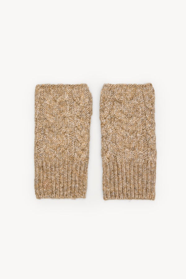 Hoss Intropia N&uacute;bia. Luvas de malha Beige