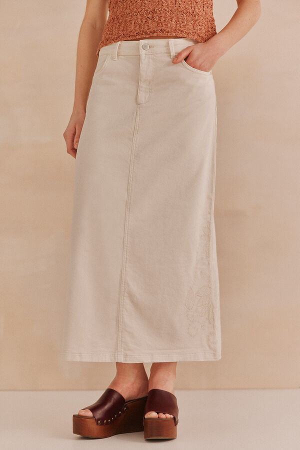 Hoss Intropia Ramona. Saia denim Branco