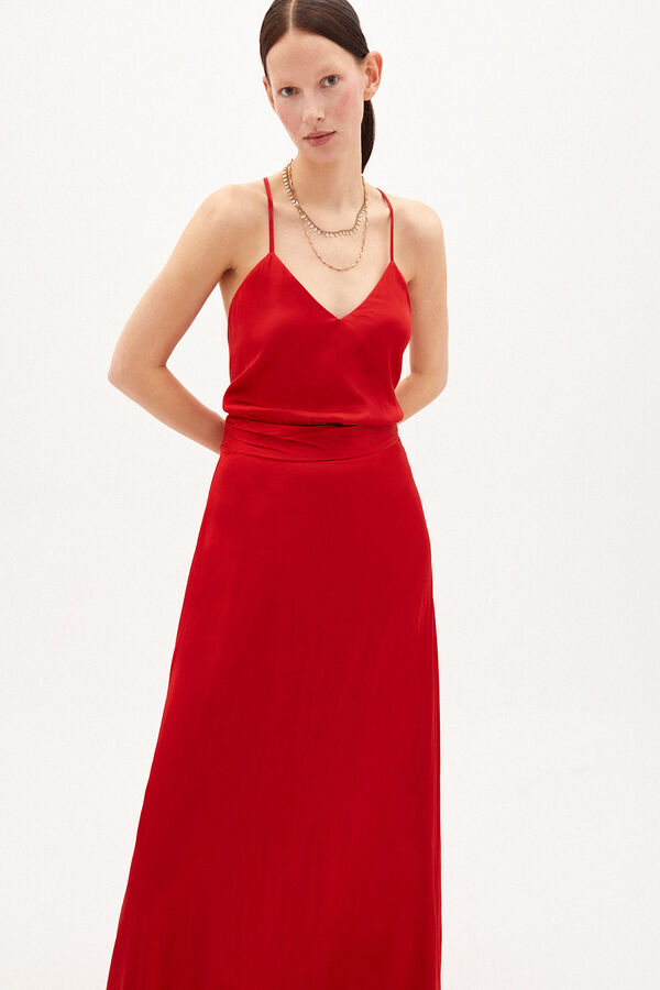 Hoss Intropia Anya Vestido largo espalda descubierta rojo