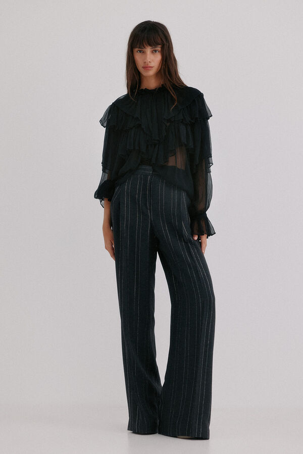 Hoss Intropia Giulia. Blusa rom&acirc;ntica Preto