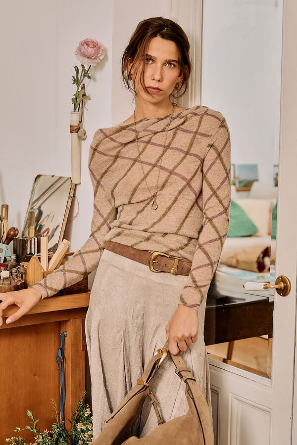 Hoss Intropia Nora. Top estampado Beige