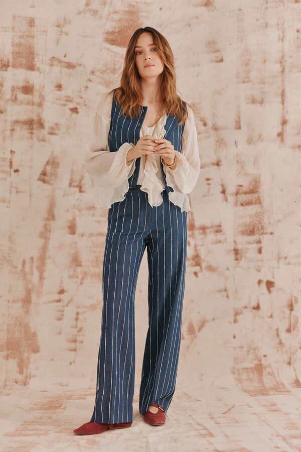 Hoss Intropia Elisa. Chaleco rayas. Azul marino