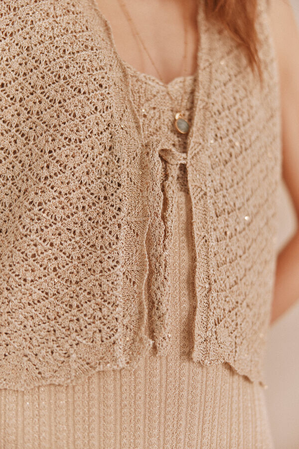 Hoss Intropia Nerea. Chaleco punto. Marfil