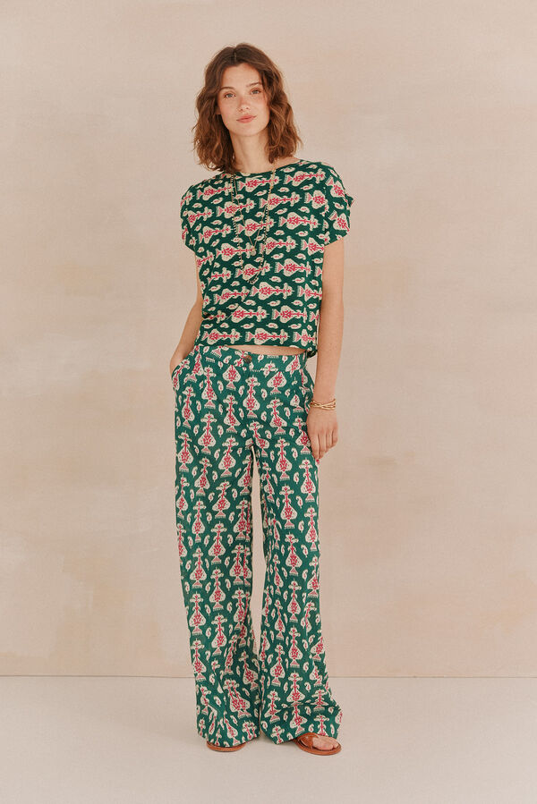 Hoss Intropia Mafalda. T-shirt estampada Verde