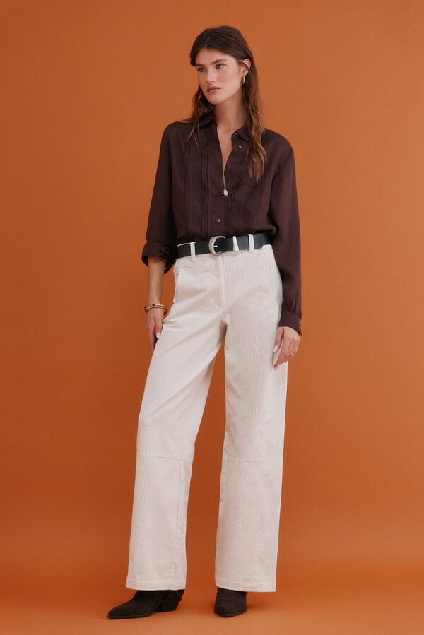 Hoss Intropia Greta. Blusa bordada Marron