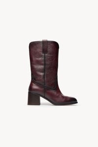 Hoss Intropia Nadia. Bota de pele com bordado de flores