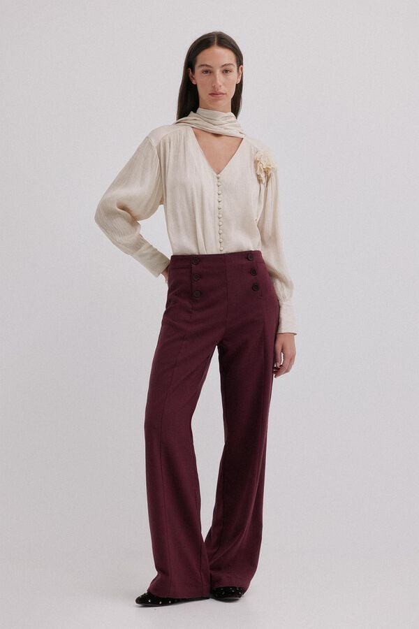 Hoss Intropia Pam. Pantalones con doble abotonadura Granate