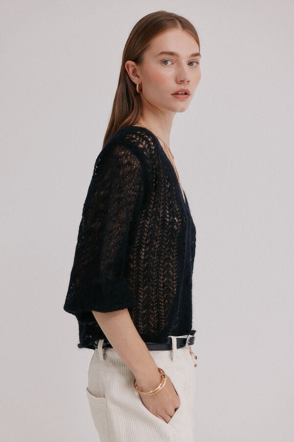 Hoss Intropia Ivy. C&aacute;rdigan calado Negro