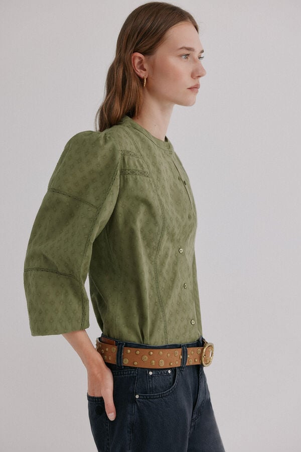 Hoss Intropia Genevi&egrave;ve. Blusa rom&acirc;ntica Khaki