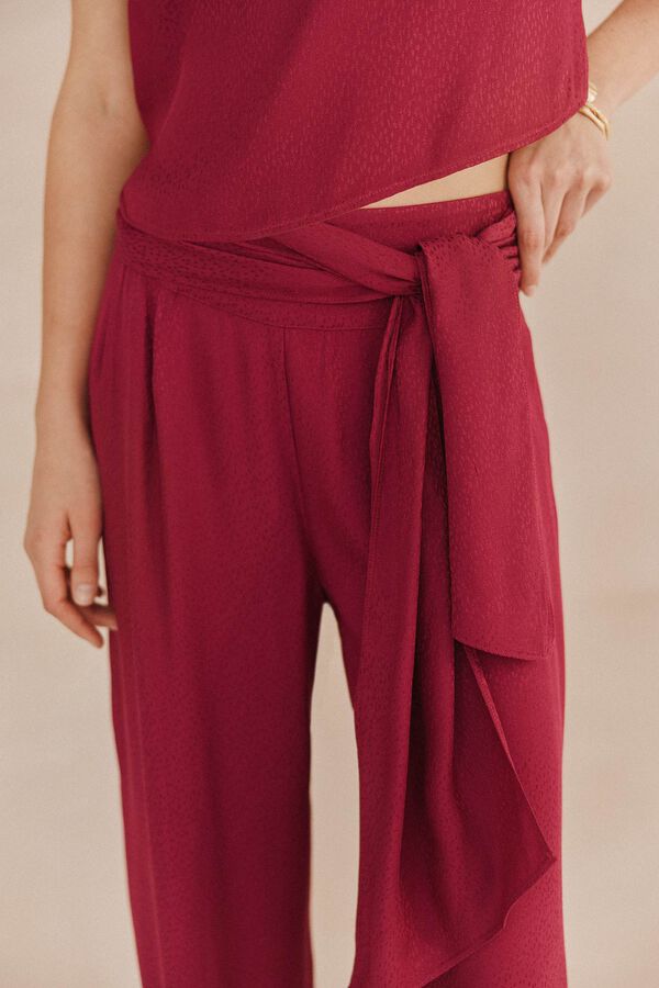 Hoss Intropia Paleana. Pantalones satinados Rosa