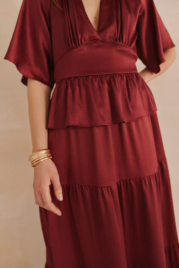 Hoss Intropia Ariadna. Vestido fluido paneles rojo