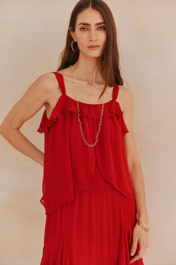 Hoss Intropia Griselda. Top fluido rojo