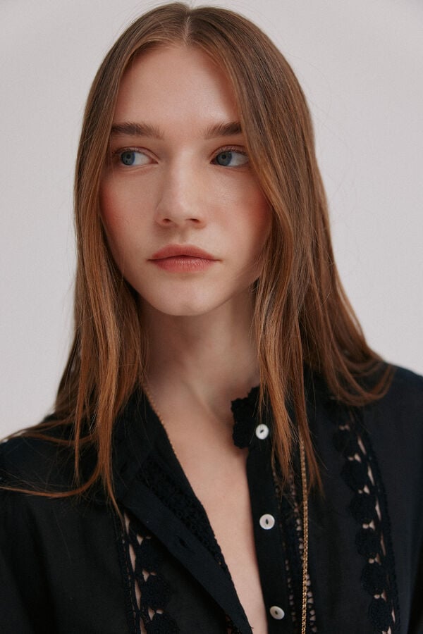 Hoss Intropia Celina. Blusa bordada Negro