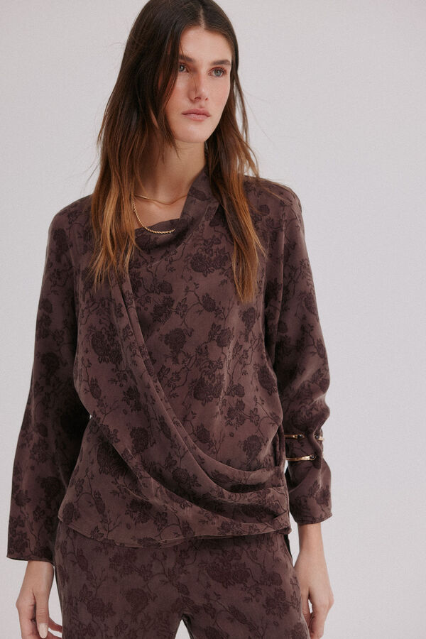 Hoss Intropia Blusa jacquard . Concha Castanho
