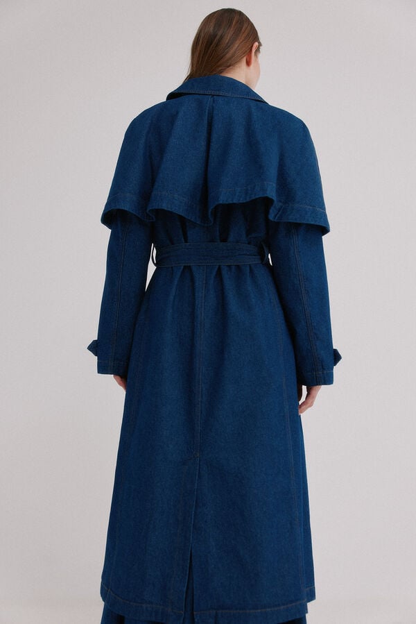 Hoss Intropia Darelle. Gabardina denim Azul marino