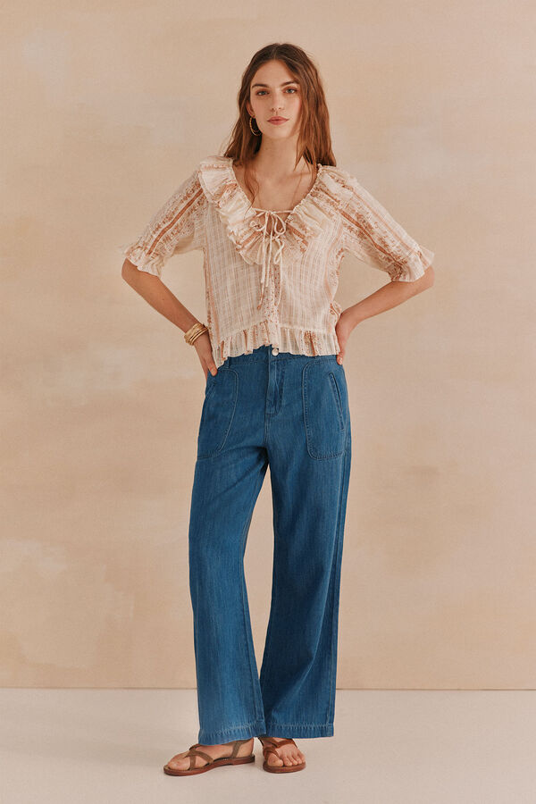 Hoss Intropia Astrid. Blusa estampada. Rosa