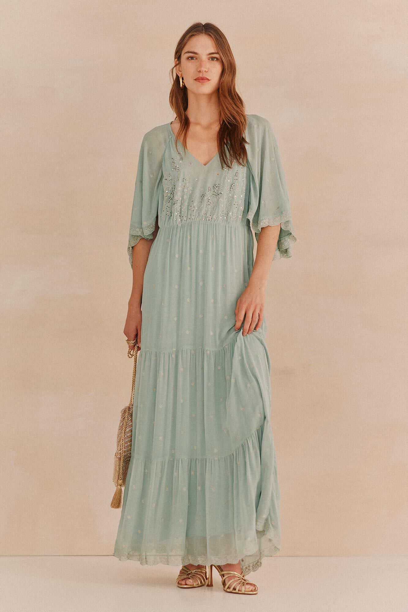 Hoss Intropia Lara. Vestido bordado.