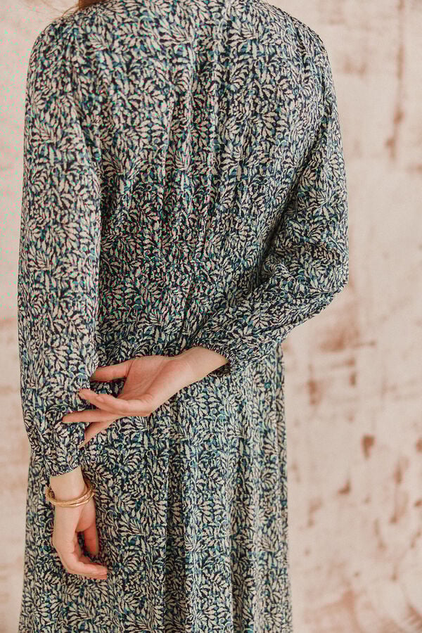 Hoss Intropia Ava. Vestido estampado. Estampado azul