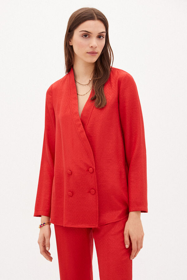 Hoss Intropia Milo. Blazer curado em jacquard Vermelho