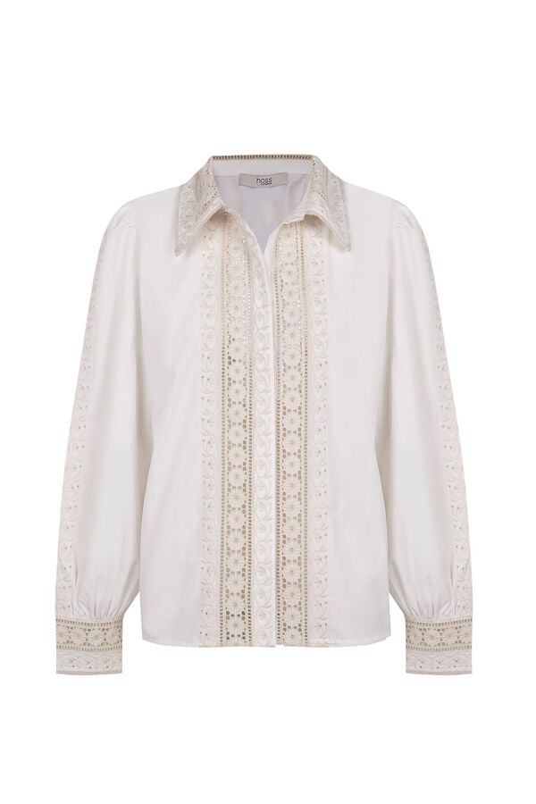 Hoss Intropia Candelaria. Camisa bordada. Beige