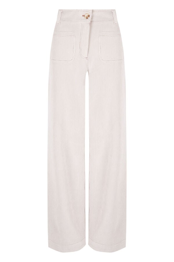 Hoss Intropia Payton. Pantal&oacute;n de pana Marfil