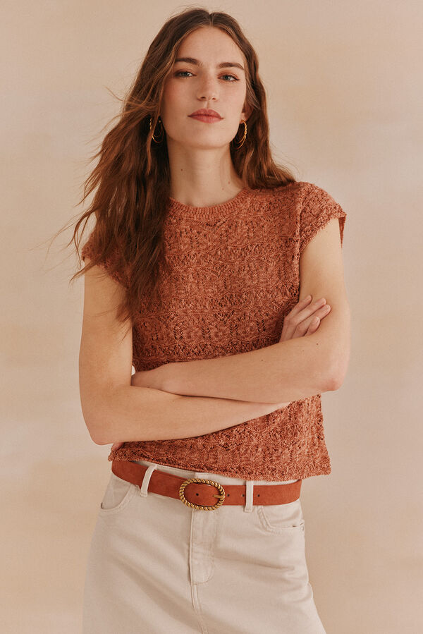 Hoss Intropia Susana. Camisola folhos Vermelho