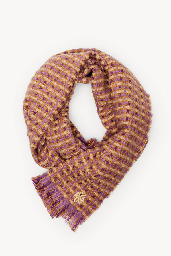 Hoss Intropia Aina. Bufanda rectangular de cuadros Lila