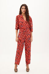 Hoss Intropia Joana. Pantal&oacute;n fluido estampado Estampado rojo