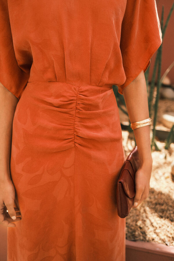 Hoss Intropia Alexa. Vestido jacquard ocasi&oacute;n Naranja