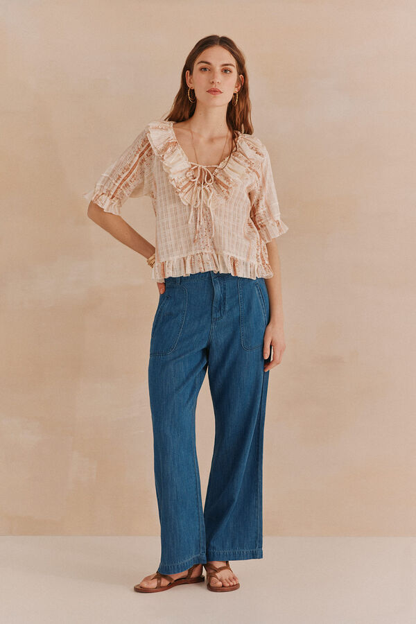 Hoss Intropia Paris. Pantalones tencel Azul marino