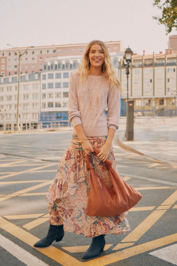 Hoss Intropia Nuria. Saco de veludo gravada Castanho