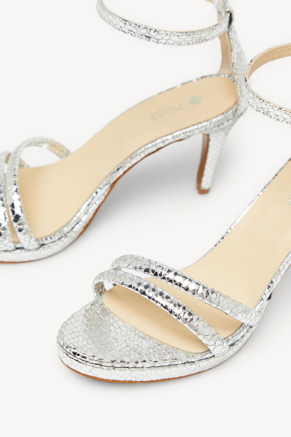 Hoss Intropia Nina. Sandalias de raso con tac&oacute;n Gris