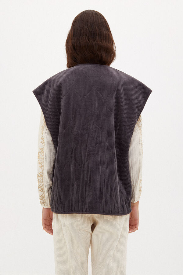 Hoss Intropia Abbie. Chaleco de pana reversible Gris