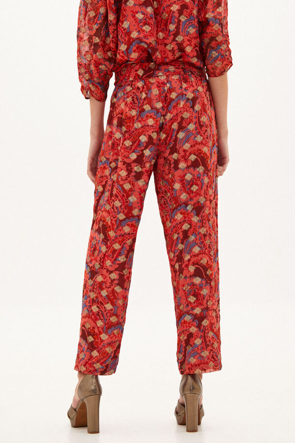 Hoss Intropia Joana. Pantal&oacute;n fluido estampado Estampado rojo
