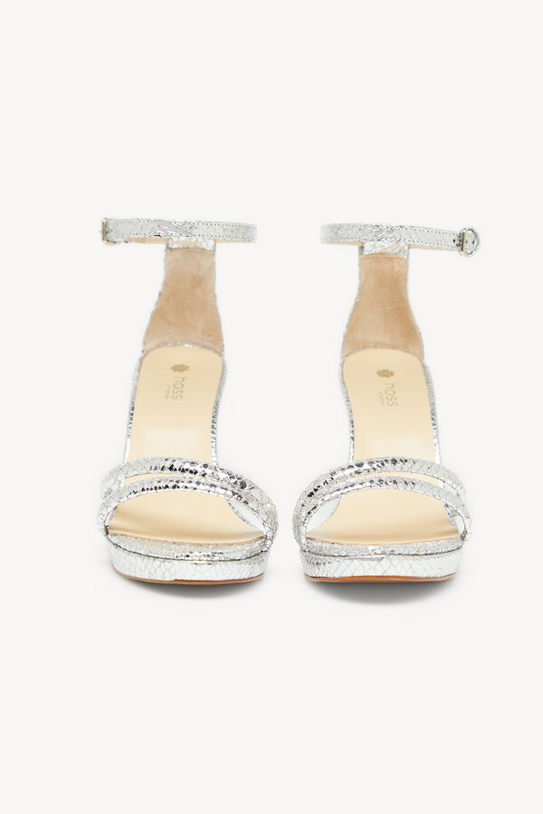 Hoss Intropia Nina. Sandalias de raso con tac&oacute;n Gris