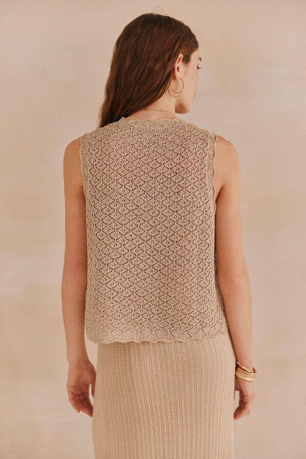 Hoss Intropia Nerea. Chaleco punto. Marfil