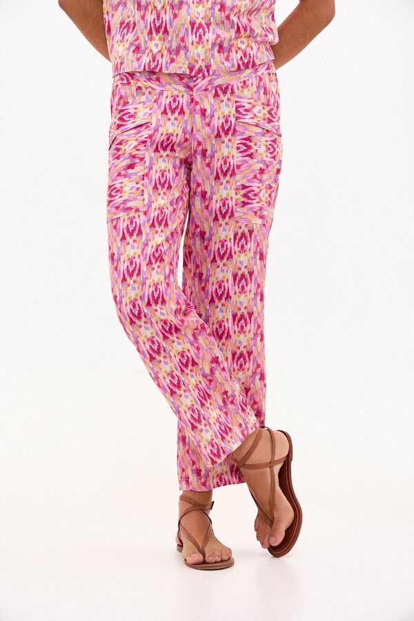 Hoss Intropia Paget. Pantal&oacute;n con lino estampado Multicolor