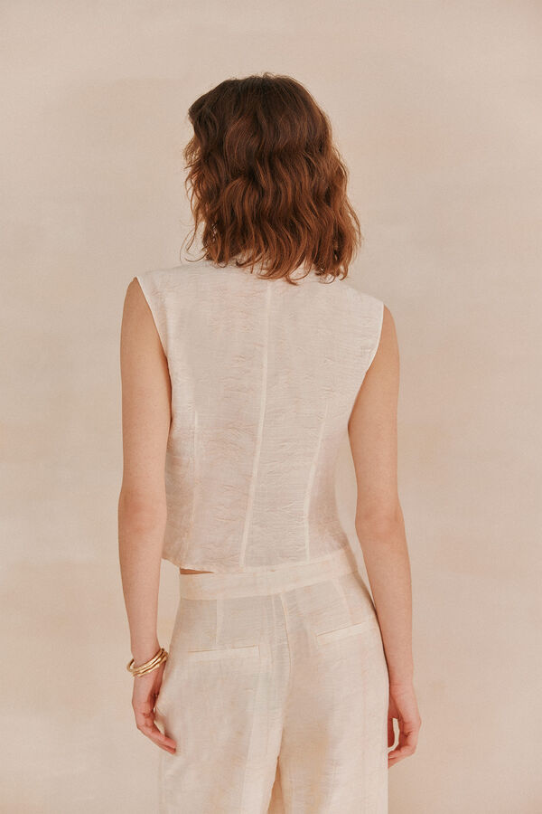 Hoss Intropia Ginebra. Blusa drapeada Marfil