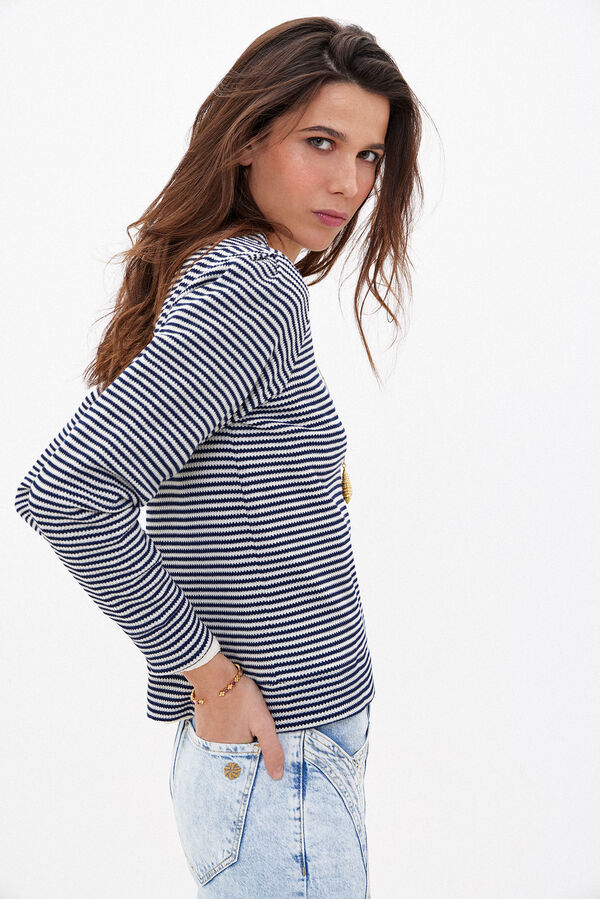 Hoss Intropia Tea. Sweatshirt &agrave;s riscas Azul