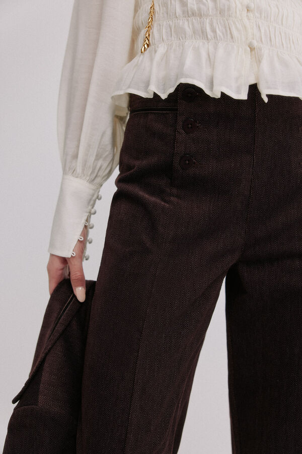 Hoss Intropia Pauline. Pantal&oacute;n con doble abotonadura Marron