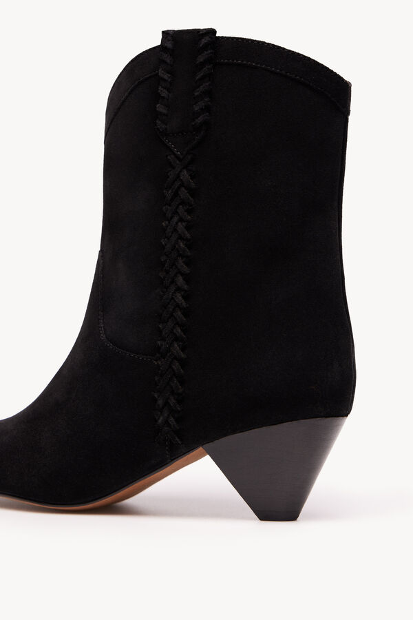 Hoss Intropia Gloria. Botas de pele com tran&ccedil;a Preto