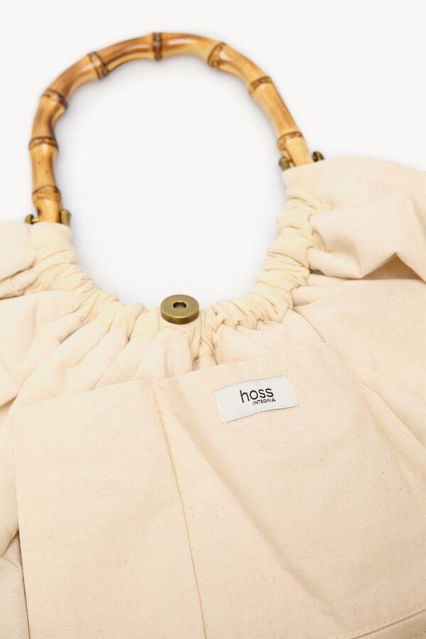 Hoss Intropia Nayeli. Bolsa bordado com alça de bambu Ecru