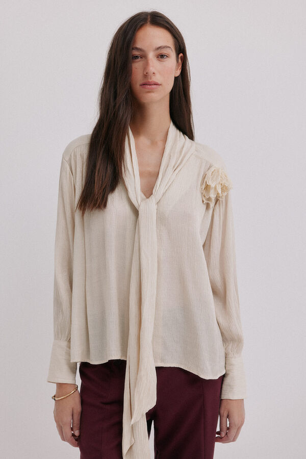 Hoss Intropia Gretel. Blusa com la&ccedil;ada Beige