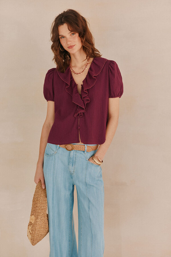 Hoss Intropia Blusa Gema Ruffle Roxo