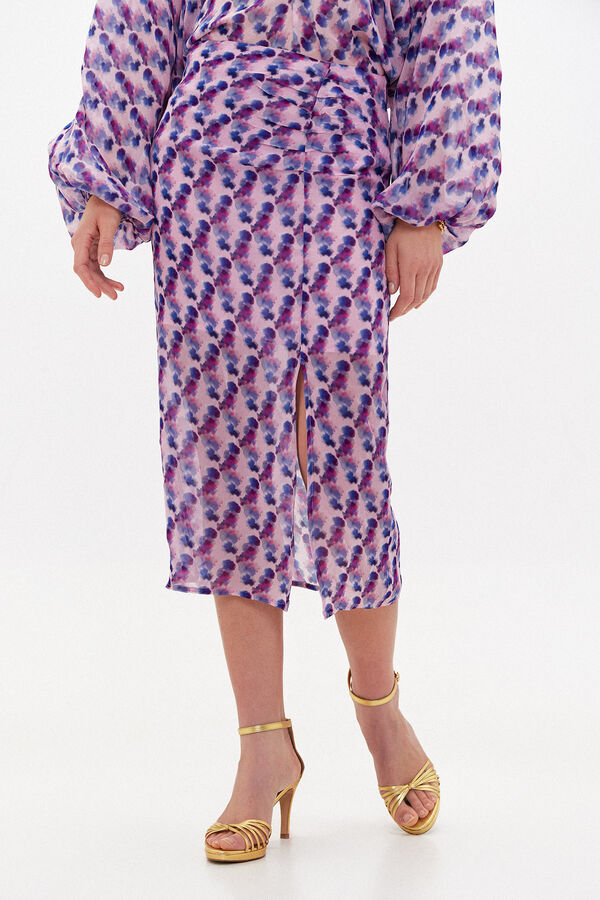 Hoss Intropia Rosana. Falda midi drapeada Lila