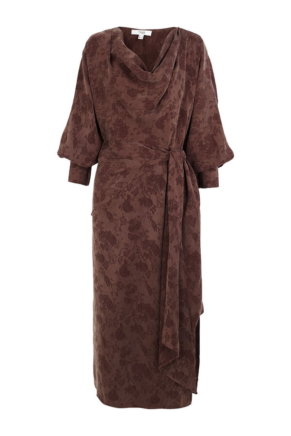 Hoss Intropia Agatha. Vestido jacquard Castanho