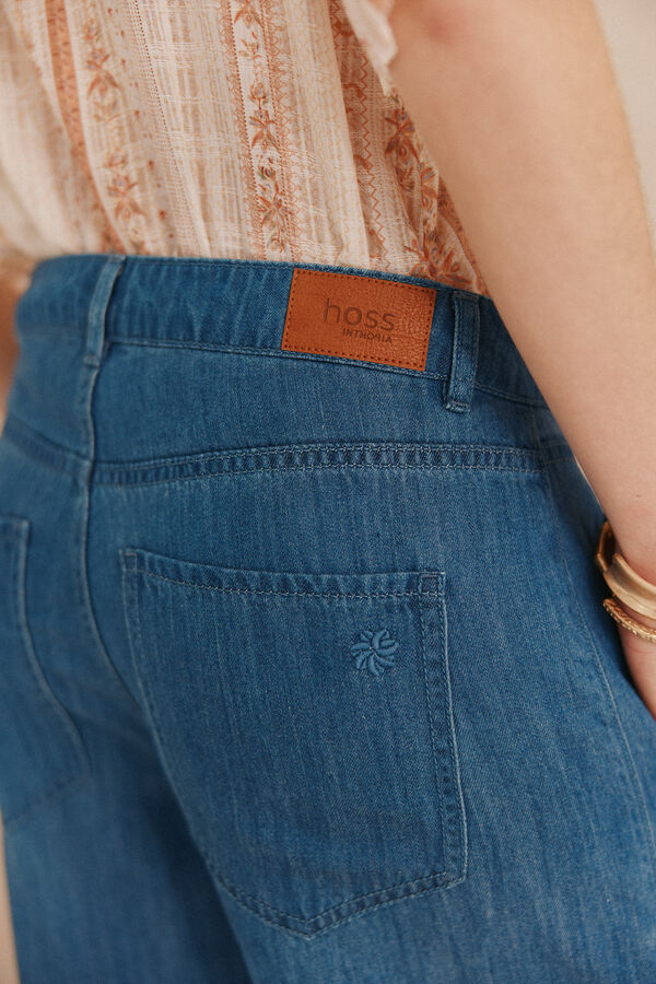 Hoss Intropia Paris. Pantalones tencel Azul marino